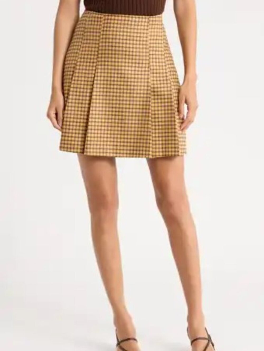 HUGO Preppy Houndstooth Pleated Skirt